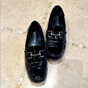 Geox Black Patent Loafers